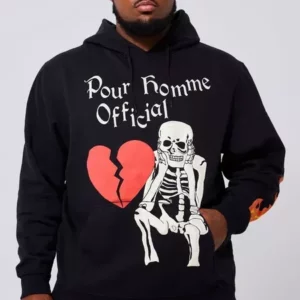 PLUS SKELETON PUFF PRINT GRAPHIC HOODIE