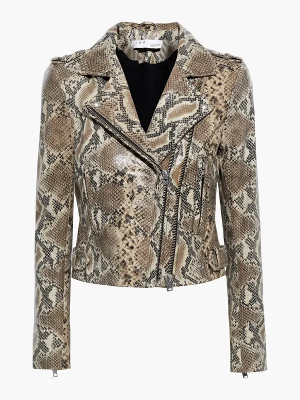 Luiga snake-effect leather jacket