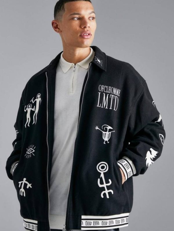 Mens Black Bomber Jacket