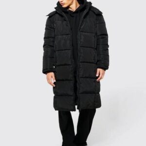 Long Black Puffer Jacket For Mens