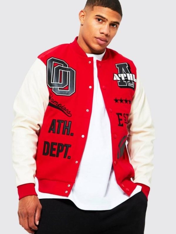 Mens Red Varsity Jacket