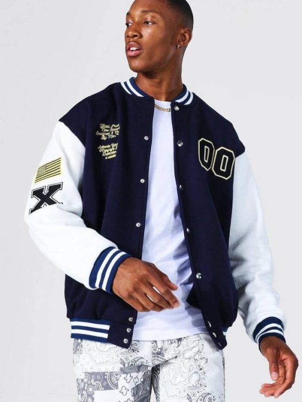 Mens Navy Blue Bomber Jacket