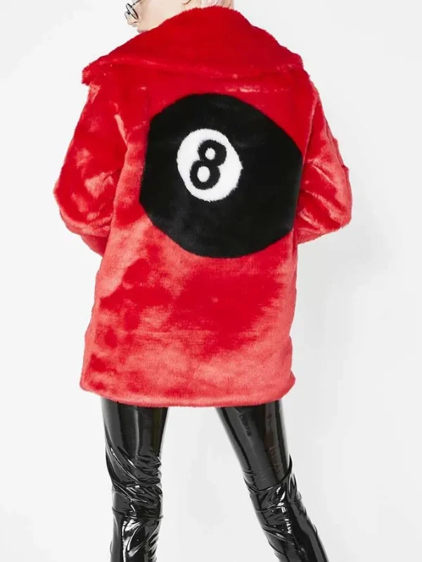 8 Ball Red Fur Jacket