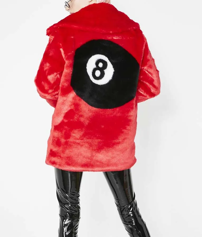 8 Ball Red Fur Jacket