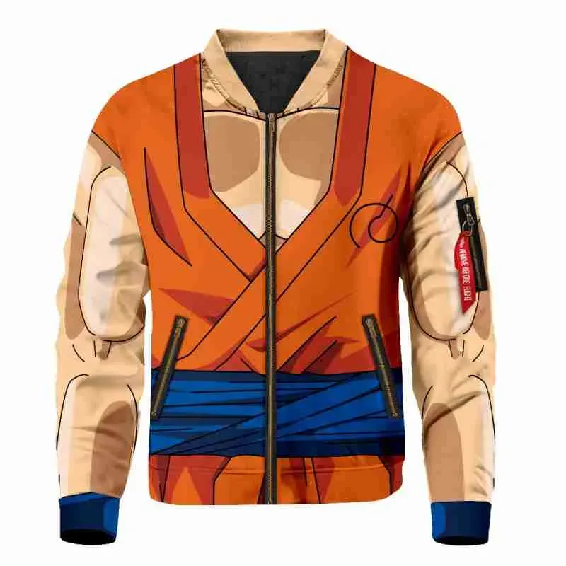 Anime Son Goku Buff Bomber Jacket