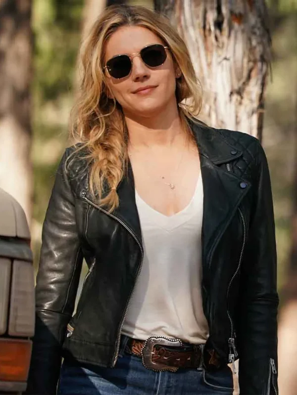 Big Sky Katheryn Winnick Black Biker Leather Jacket