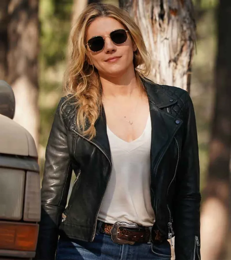 Big Sky Katheryn Winnick Black Biker Leather Jacket