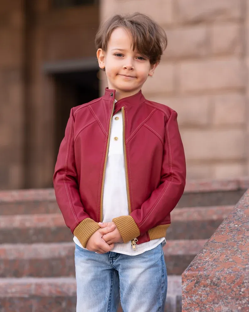 Boys biker leather Jacket