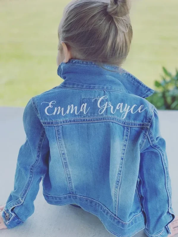 Child monogrammed denim jacket