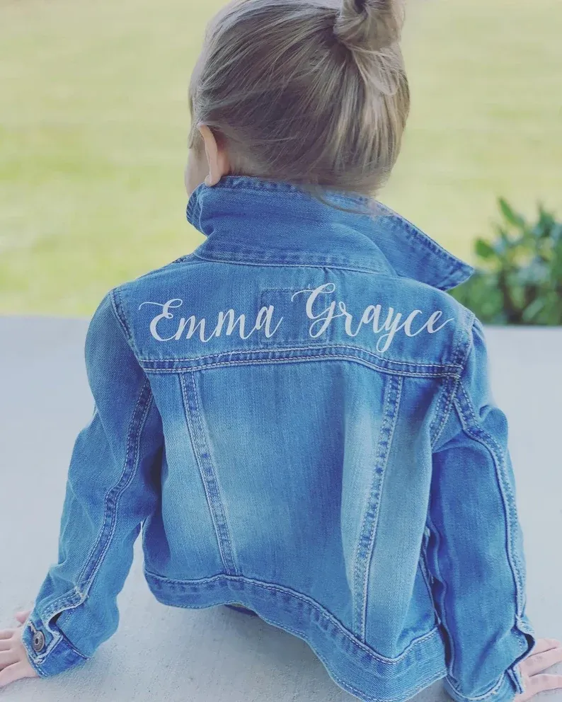 Child monogrammed denim jacket