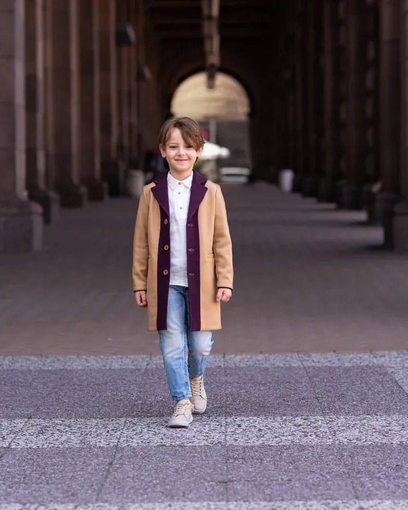 Children's stylish wool coat