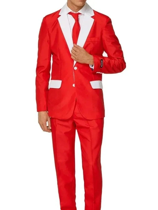 Christmas Outfit Men Red Suit