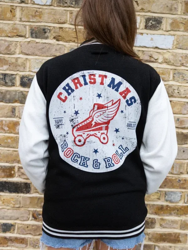 Christmas Rock And Roll Festive Varsity Jacket