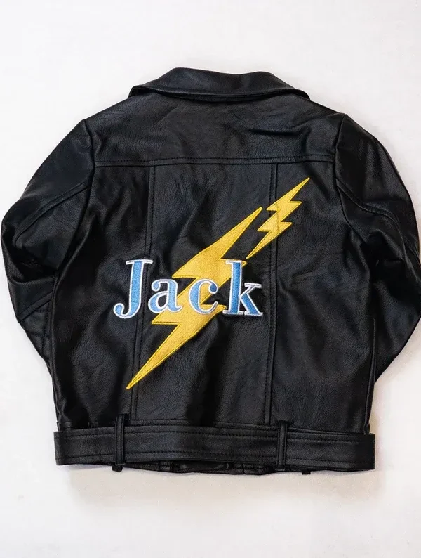 Custom Embroidered Boy's Vegan Faux Pleather Jacket