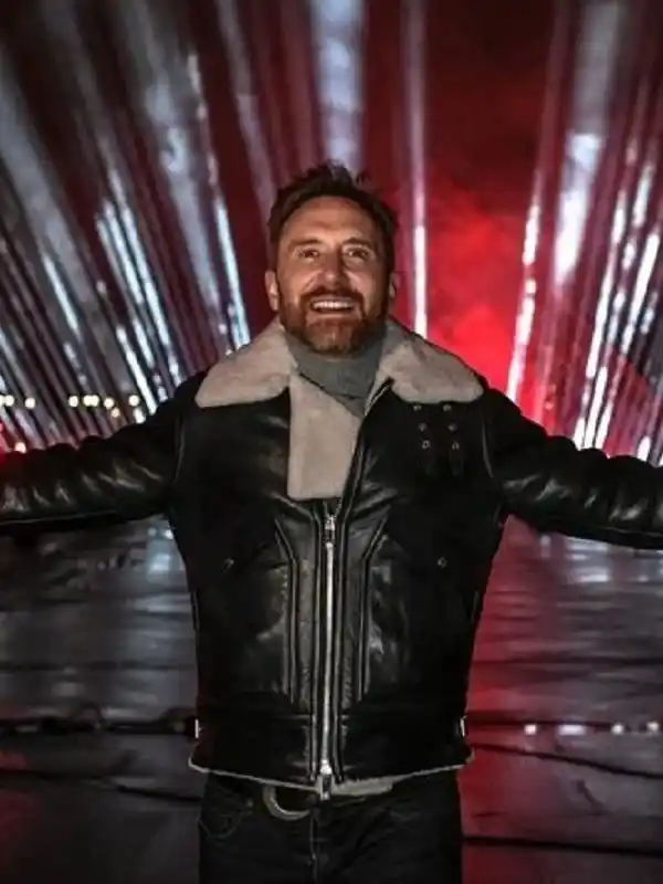 DJ David Guetta Perform FIFA World Cup Leather Jacket