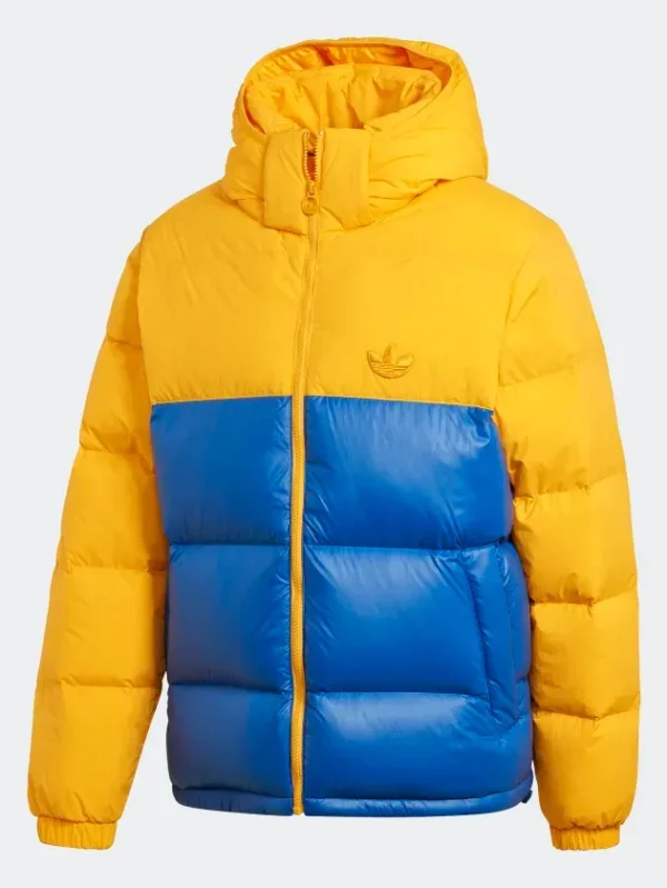 DOWN REGEN HOODED BLOCKED PUFFER JACKET