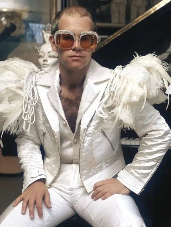 Singer Elton John Rocketman Shoulder Feather Jacket