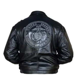 Embossed Black Leather Jacket