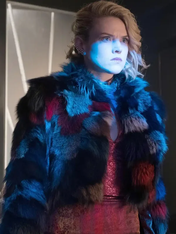 Erin Richards Gotham Barbara Kean Fluffy Jacket