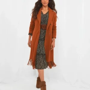 Fabulous Fringed Hem Long Coat