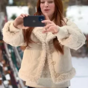 Falling For Christmas Lindsay Lohan Shearling Jacket