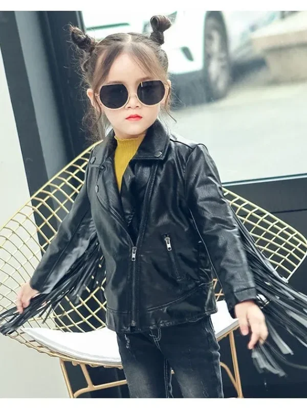 Hippie Style Girls Coat Fringe Leather Jacket