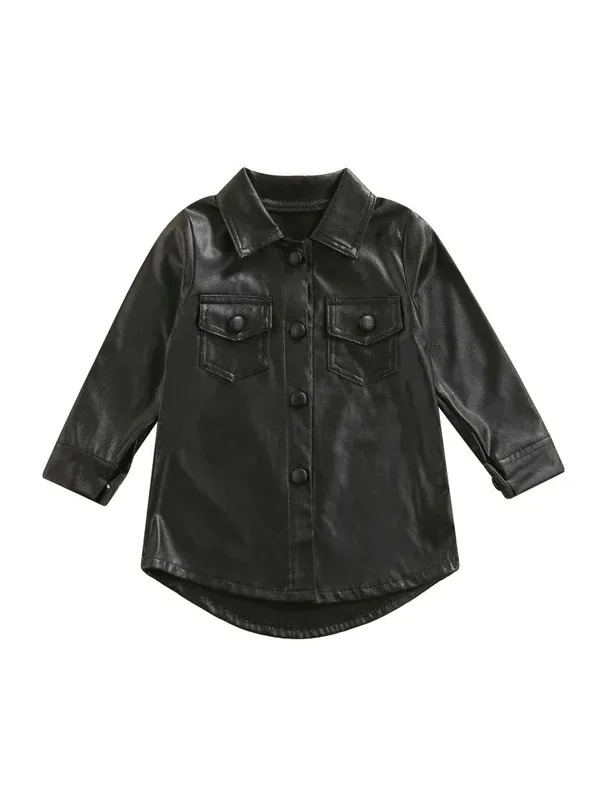 Kid Girls Dress PU Leather