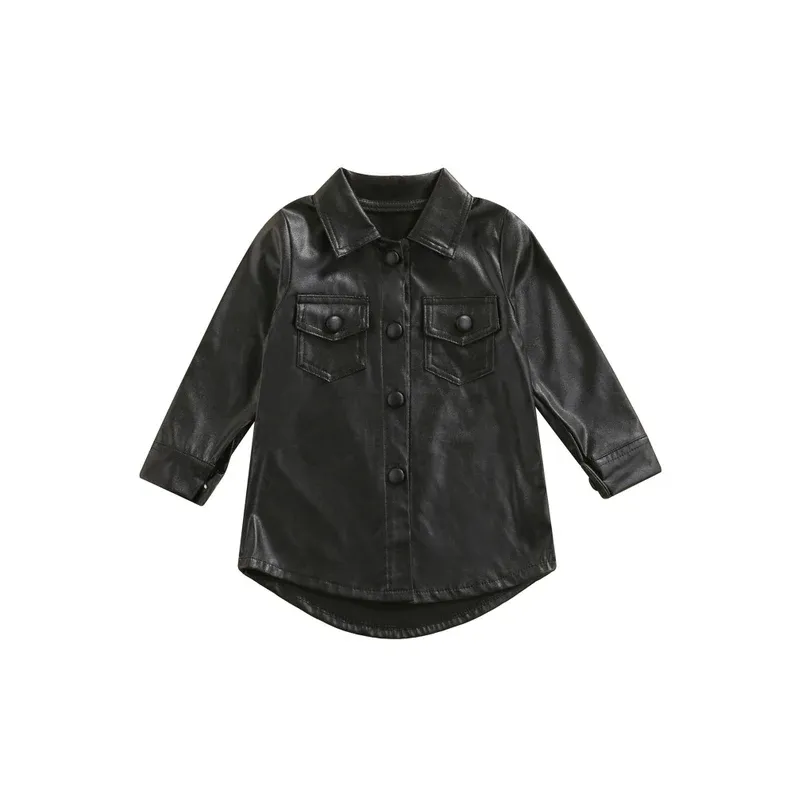 Kid Girls Dress PU Leather