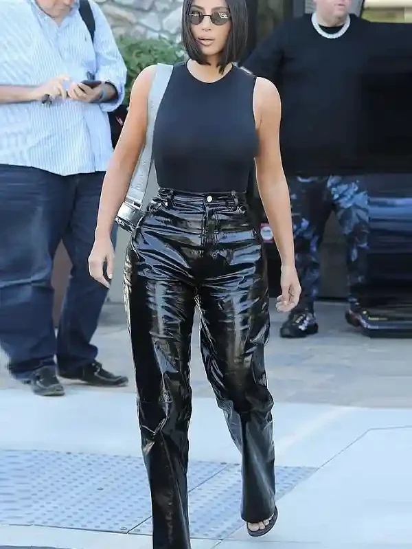 Kim Kardashian Rocks Shinee Leather Trouser