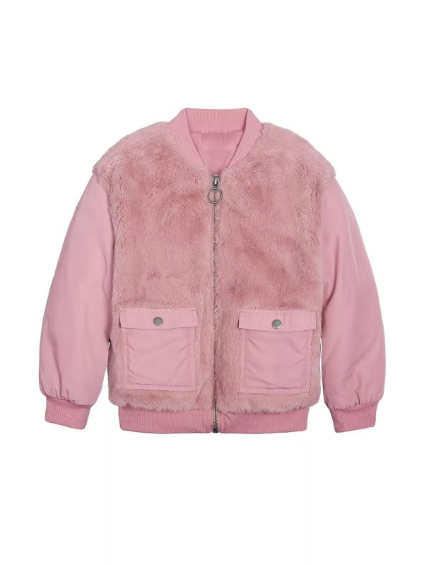 Little Girls Faux Fur Bomber Jacket, Created For Macy's