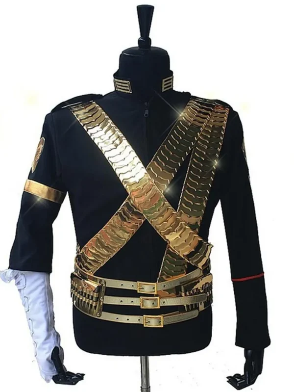 Michael Jackson Jam Golden Belt Jacket