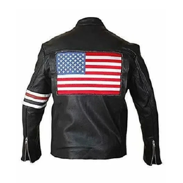 Easy Rider Peter Fonda American Flag Leather Jacket