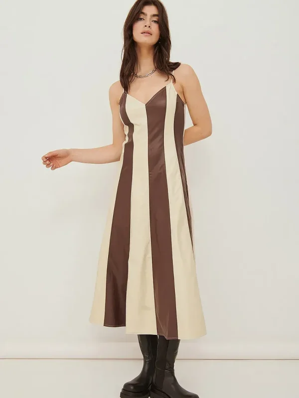 Pu V-neck Midi Dress