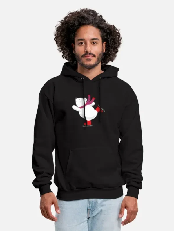 The Men's Santa Ice Bear Black Hoodie