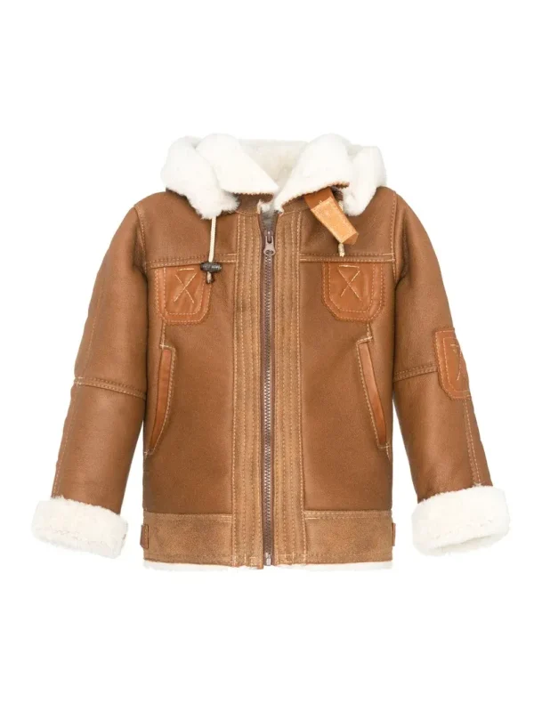 Shearling jacket for children warm winter coat