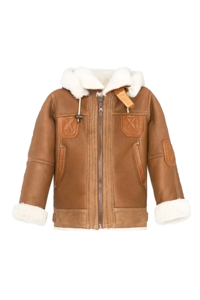 Shearling jacket for children warm winter coat