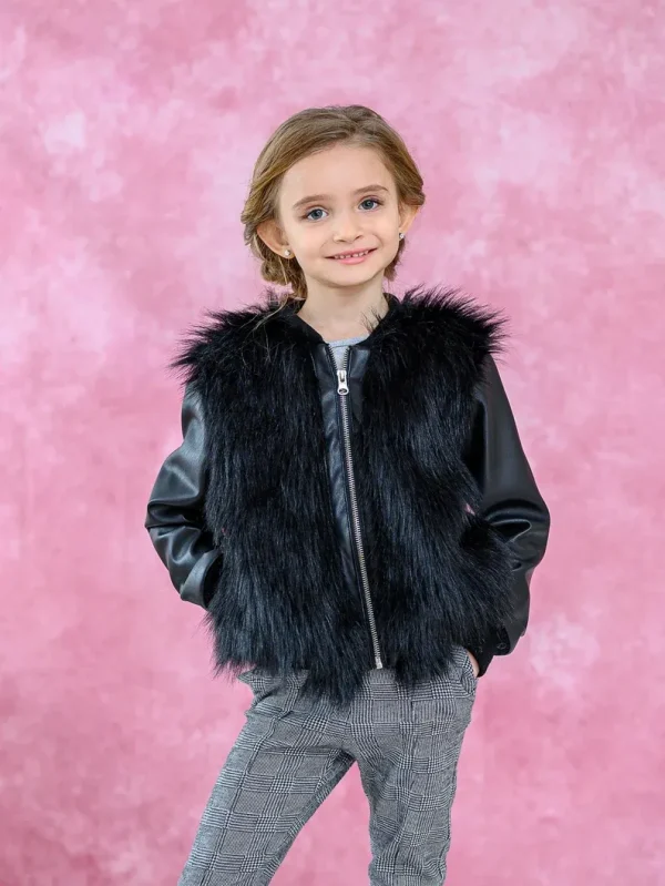 Toddler Faux Fur Black Jacket