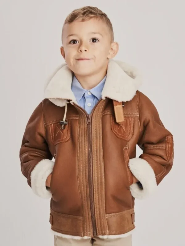 Winter children natural sheepskin Lambskin Jacket