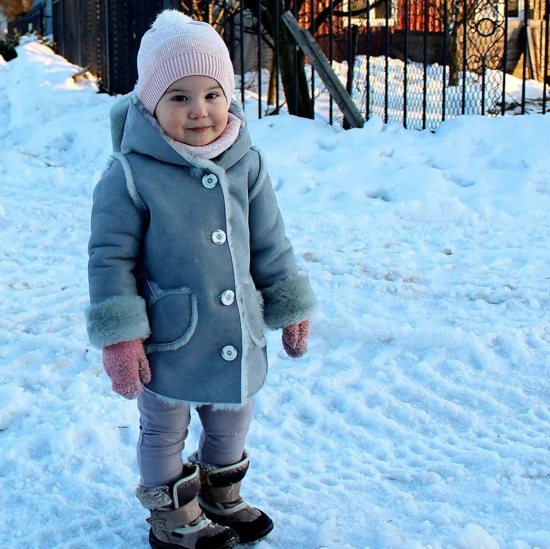 Winter children's Baby natural sheepskin