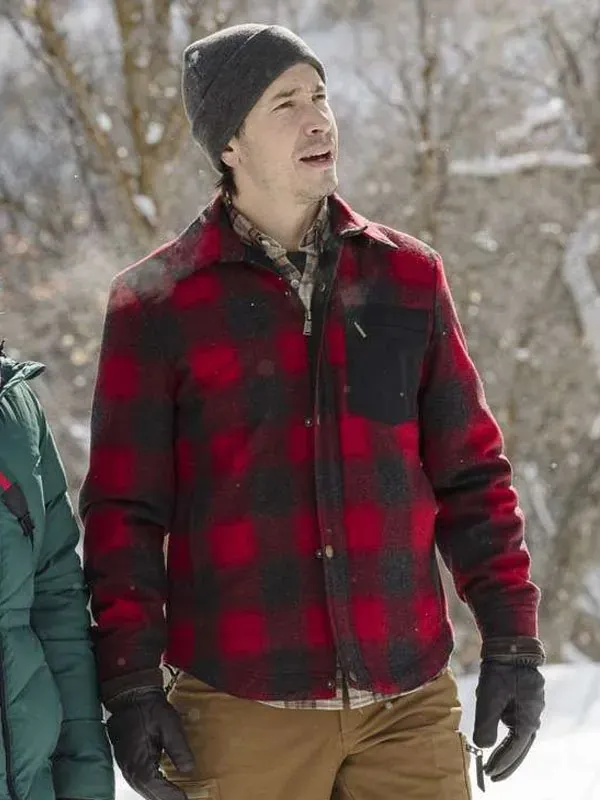 Justin Long Christmas With The Campbells Red Plaid Jacket