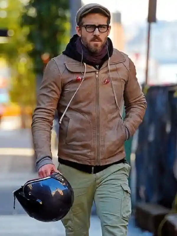 Ryan Reynolds Brown Leather Jacket