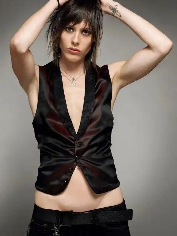 Actress Katherine Moennig Wearing Sparkling Fashion Vest