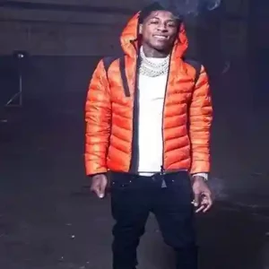 NBA Youngboy Orange puffer Jacket