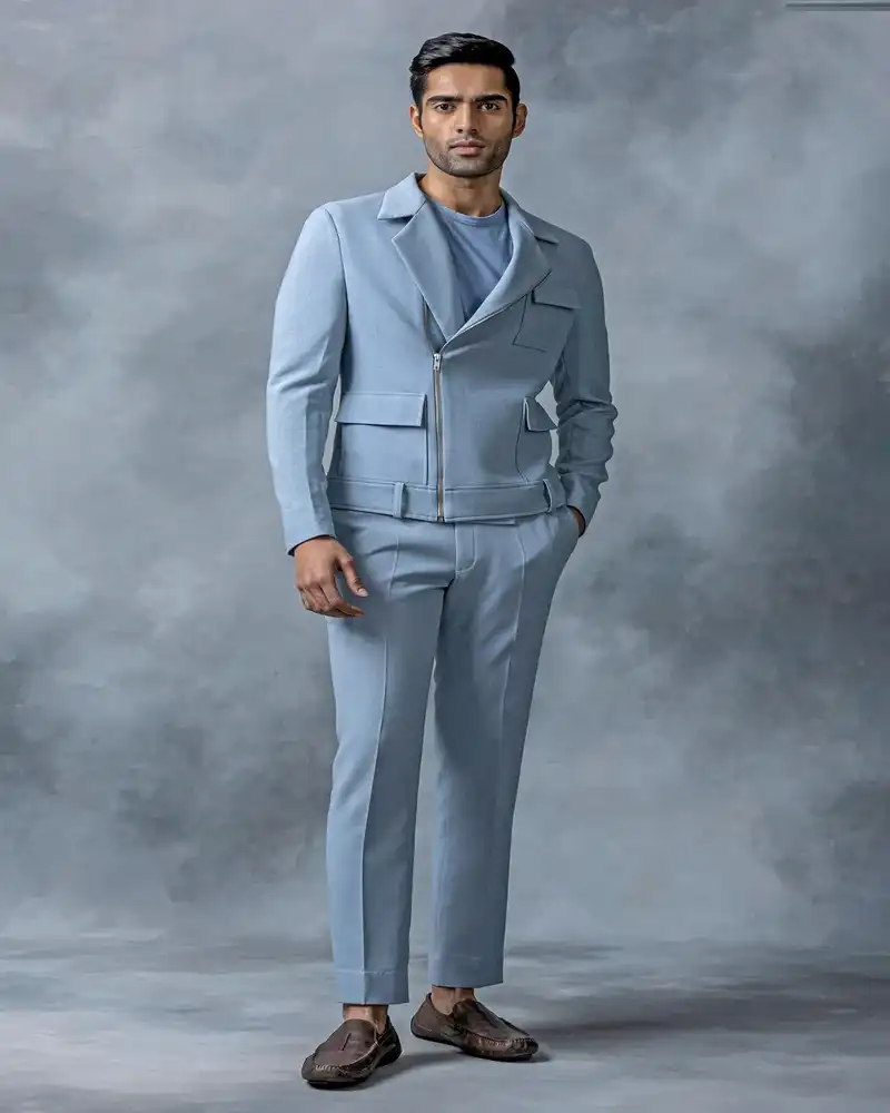 Unique Design Mens Sky Blue blazer