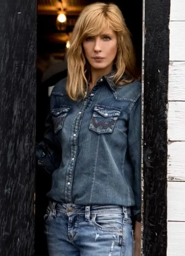 Yellowstone Kelly Reilly Blue Denim Jacket