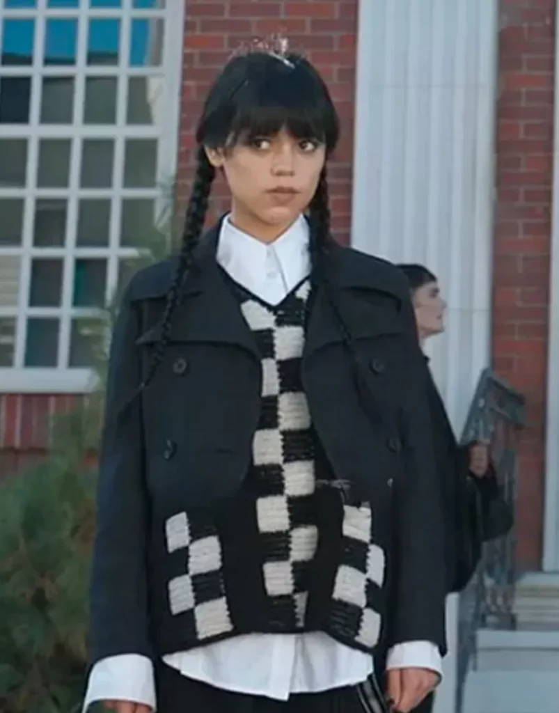 Tv Series Wednesday 2022 Jenna Ortega Black Cropped Jacket