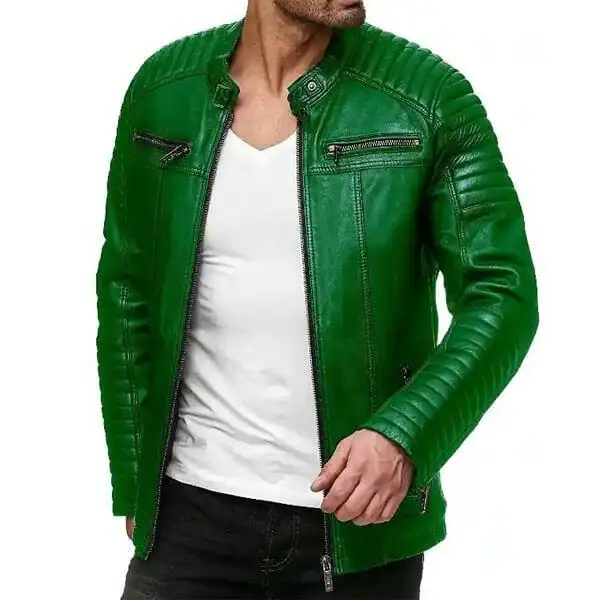 Men's Jungle Green Real Leather Jacket