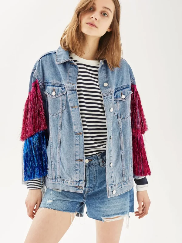 Women's Fashion Oversized Blue Denim Jacket