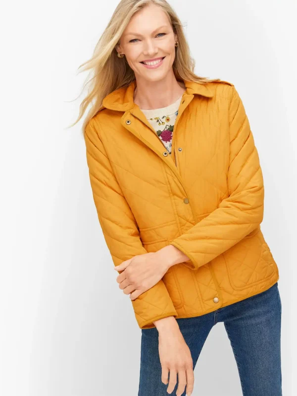 Women's Yellow Quilted Cotton Jacket