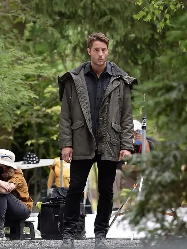 Jacob Turner The Noel Diary Justin Hartley Grey Parka Jacket